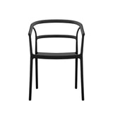 Silla para Exteriores Porto Negro 56x75.5cm Apilable con Apoya Brazos y con Espaldar