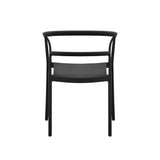 Silla para Exteriores Porto Negro 56x75.5cm Apilable con Apoya Brazos y con Espaldar