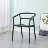 Silla para Exteriores Porto Negro 56x75.5cm Apilable con Apoya Brazos y con Espaldar