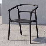 Silla para Exteriores Porto Negro 56x75.5cm Apilable con Apoya Brazos y con Espaldar