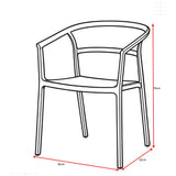 Silla para Exteriores Porto Negro 56x75.5cm Apilable con Apoya Brazos y con Espaldar