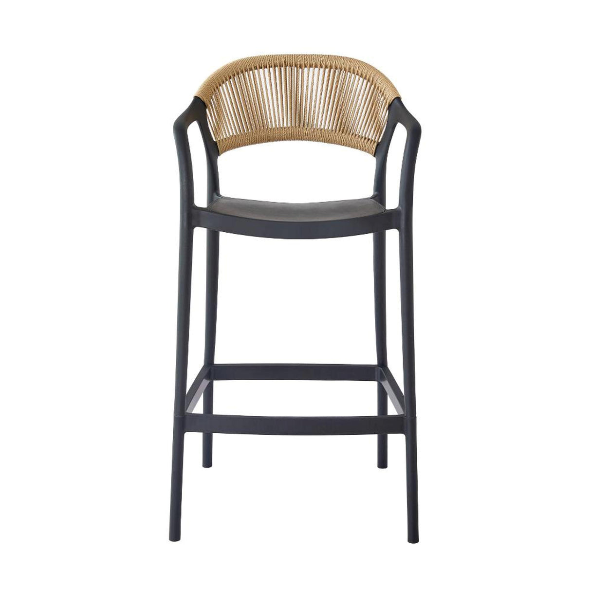 Silla Bar para Exteriores Bali Negro 56x109cm con Apoya Brazos y con Espaldar