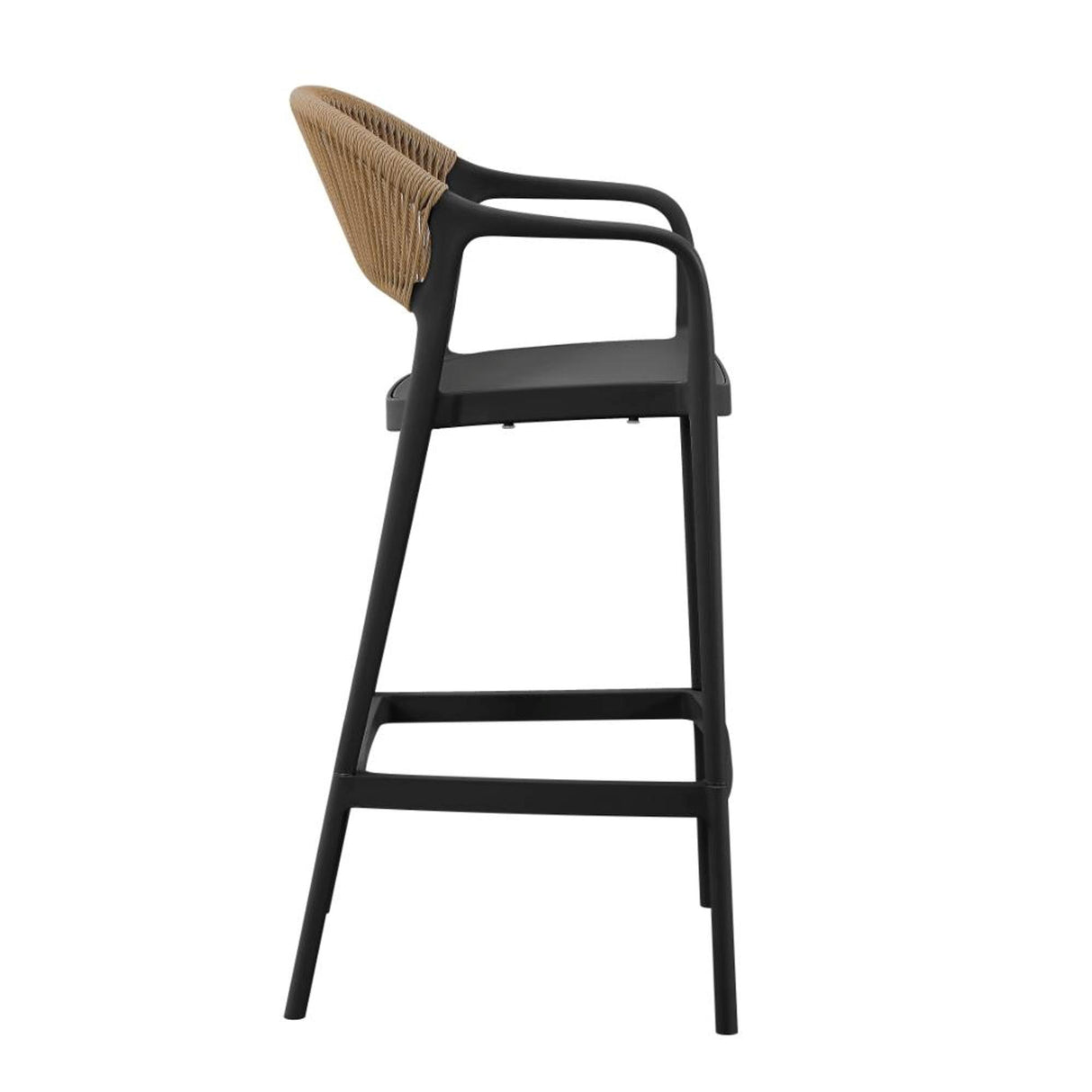 Silla Bar para Exteriores Bali Negro 56x109cm con Apoya Brazos y con Espaldar