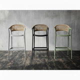 Silla Bar para Exteriores Bali Negro 56x109cm con Apoya Brazos y con Espaldar