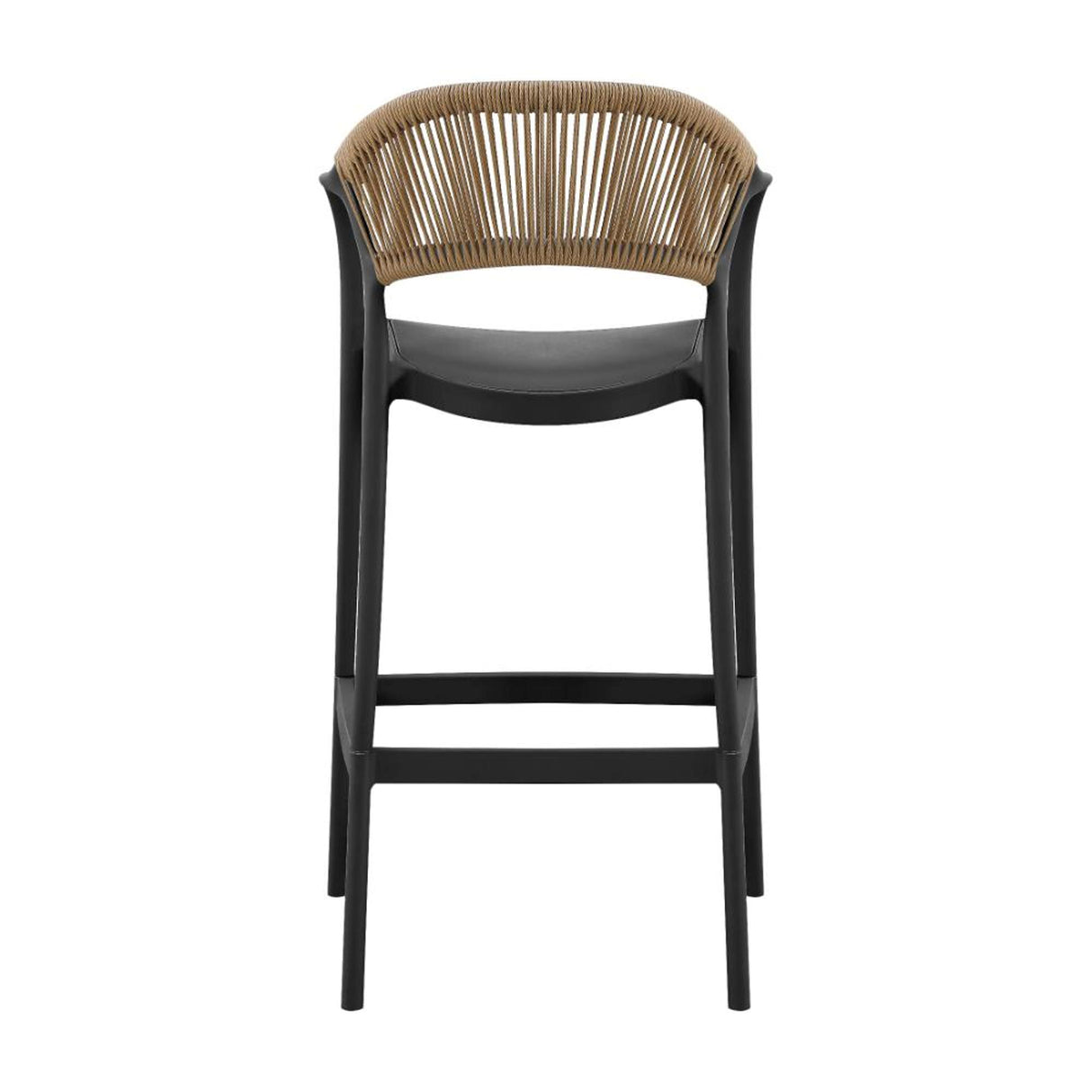 Silla Bar para Exteriores Bali Negro 56x109cm con Apoya Brazos y con Espaldar