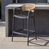 Silla Bar para Exteriores Bali Negro 56x109cm con Apoya Brazos y con Espaldar