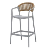 Silla Bar para Exteriores Bali Gris 56x109cm con Apoya Brazos y con Espaldar