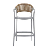 Silla Bar para Exteriores Bali Gris 56x109cm con Apoya Brazos y con Espaldar