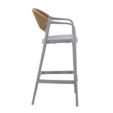 Silla Bar para Exteriores Bali Gris 56x109cm con Apoya Brazos y con Espaldar