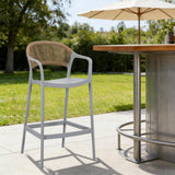 Silla Bar para Exteriores Bali Gris 56x109cm con Apoya Brazos y con Espaldar