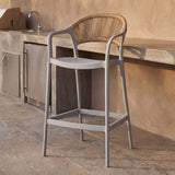 Silla Bar para Exteriores Bali Gris 56x109cm con Apoya Brazos y con Espaldar