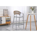 Silla Bar para Exteriores Bali Gris 56x109cm con Apoya Brazos y con Espaldar