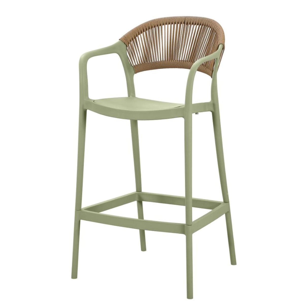 Silla Bar para Exteriores Bali Verde 56x109cm con Apoya Brazos y con Espaldar