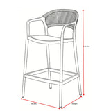 Silla Bar para Exteriores Bali Verde 56x109cm con Apoya Brazos y con Espaldar