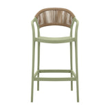 Silla Bar para Exteriores Bali Verde 56x109cm con Apoya Brazos y con Espaldar