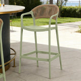 Silla Bar para Exteriores Bali Verde 56x109cm con Apoya Brazos y con Espaldar