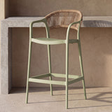 Silla Bar para Exteriores Bali Verde 56x109cm con Apoya Brazos y con Espaldar