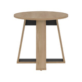 Mesa Auxiliar Dallas Fresno Europeo y Wengue 47.9x42.5cm Circular con Patas