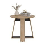 Mesa Auxiliar Dallas Fresno Europeo y Wengue 47.9x42.5cm Circular con Patas