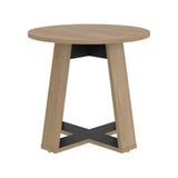 Mesa Auxiliar Dallas Fresno Europeo y Wengue 47.9x42.5cm Circular con Patas