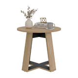 Mesa Auxiliar Dallas Fresno Europeo y Wengue 47.9x42.5cm Circular con Patas