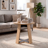 Mesa Auxiliar Dallas Fresno Europeo y Wengue 47.9x42.5cm Circular con Patas