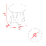 Mesa Auxiliar Dallas Fresno Europeo y Wengue 47.9x42.5cm Circular con Patas