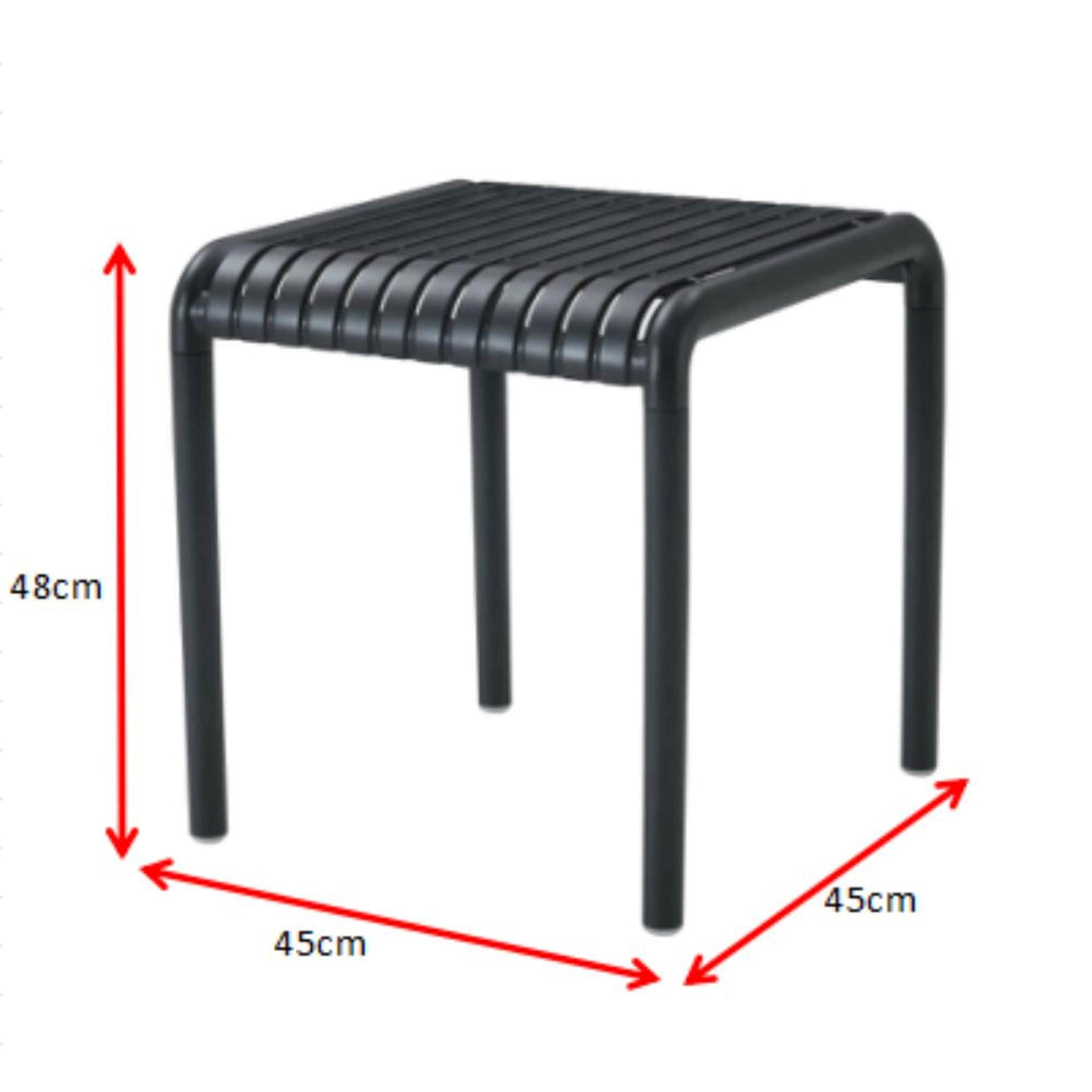 Mesa de Centro Parma Verde 45x48cm Cuadrado con Patas