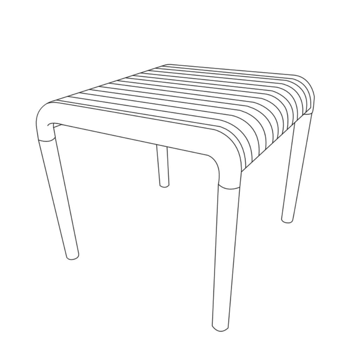 Mesa de Centro Parma Verde 45x48cm Cuadrado con Patas