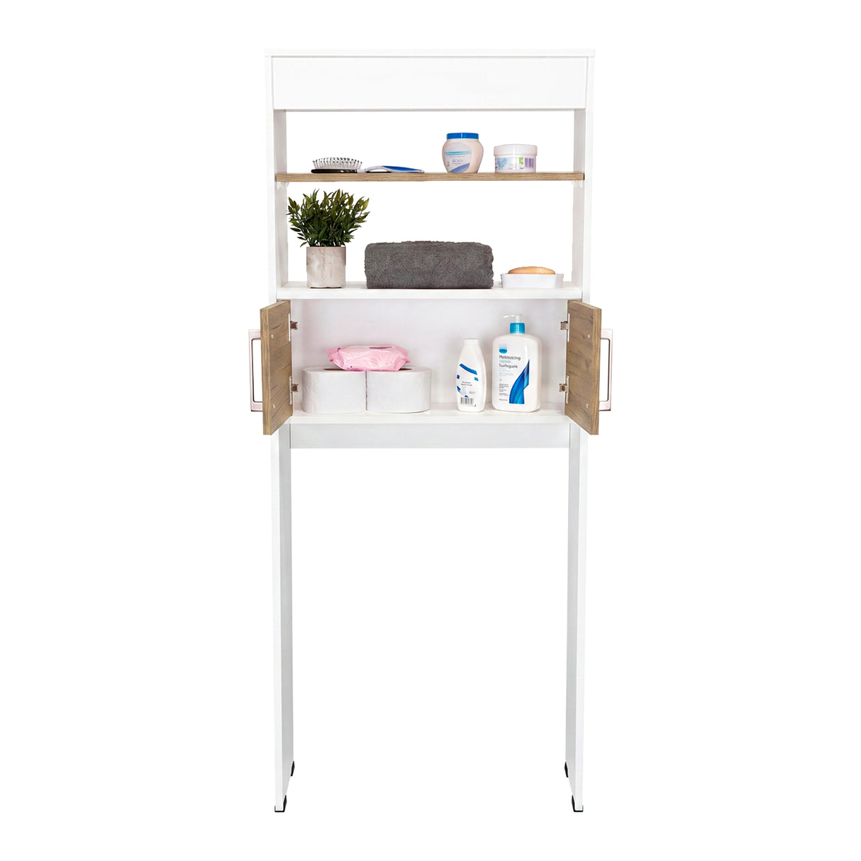 Ahorrador de Espacio para Baño Bath Blanco Fresno 62.4x160cm con Un Entrepaño
