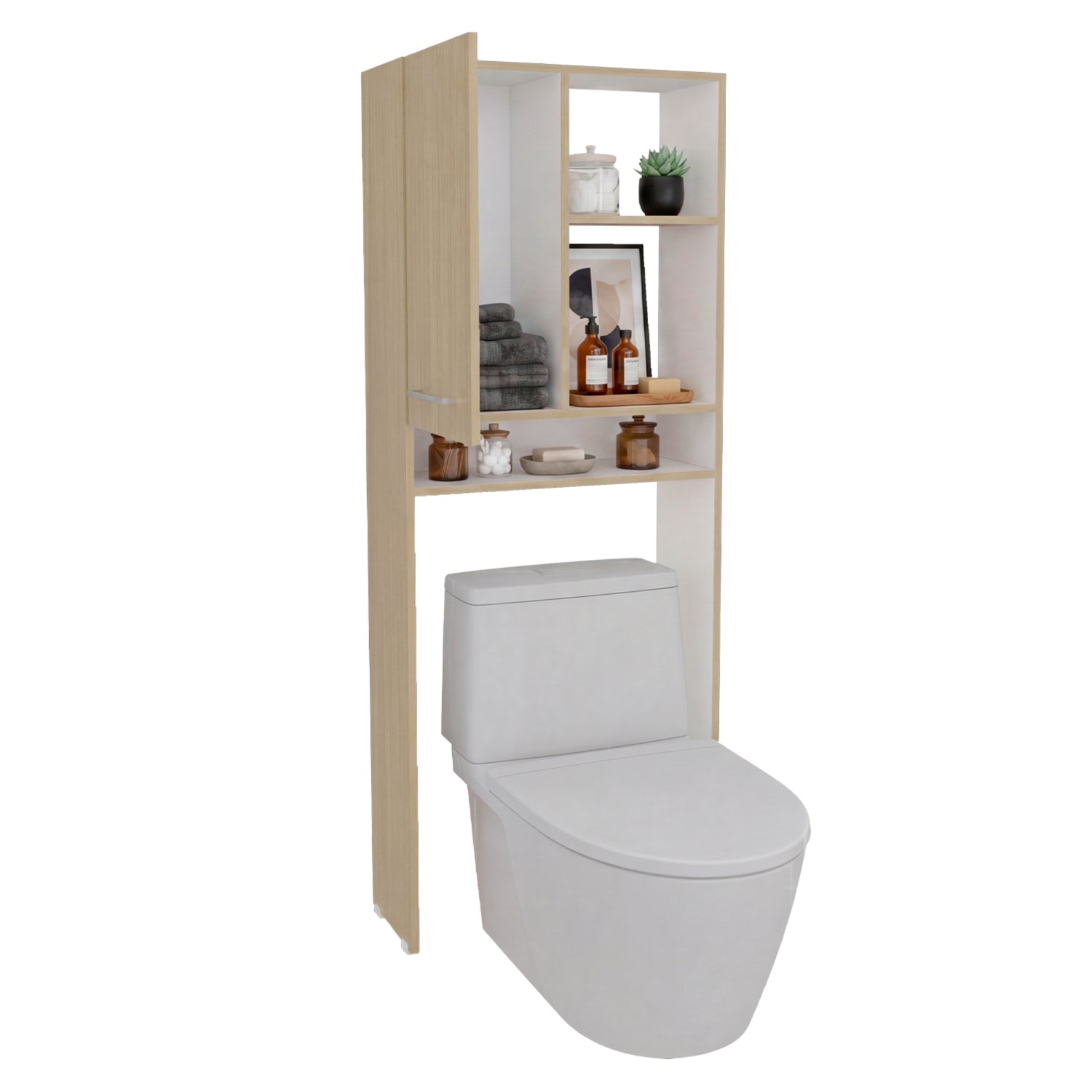 Ahorrador de Espacio para Baño Bath Cartagena y Blanco 63.1x160.8cm con Un Entrepaño