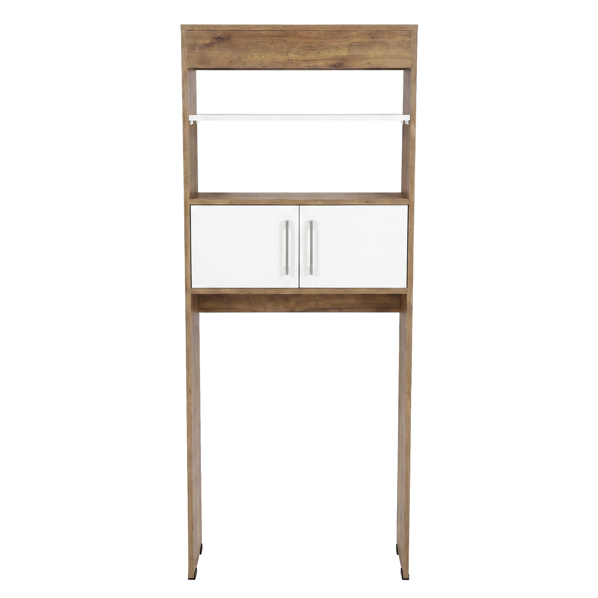 Ahorrador de Espacio para Baño Bath Fresno y Blanco 62.4x160cm con Un Entrepaño