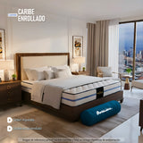 Colchón Enrollado Caribe Blanco Doble 140 X 190 Cm Firmeza Suave Doble Faz