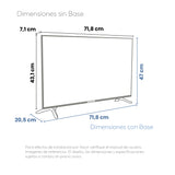 Televisor Smart Challenger Roku Negro 71.8x43.1cm de 32" Pulgadas HD con Wifi Integrado y con Bluetooth