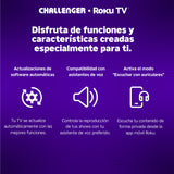 Televisor Smart Challenger Roku Negro 71.8x43.1cm de 32" Pulgadas HD con Wifi Integrado y con Bluetooth