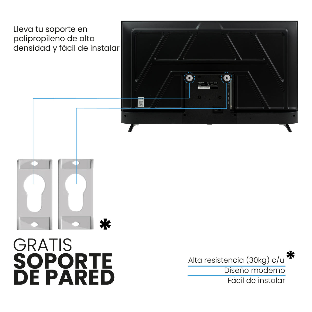 Televisor Smart Challenger Roku Negro 71.8x43.1cm de 32" Pulgadas HD con Wifi Integrado y con Bluetooth