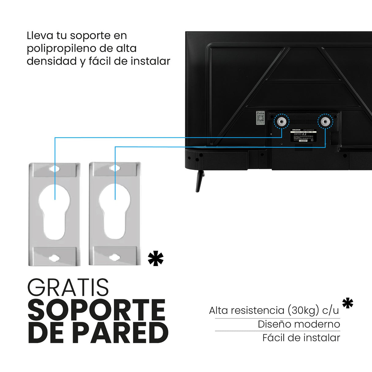 Televisor Smart Challenger Google Tv Negro 122.6x71.2cm de 55" Pulgadas 4K con Wifi Integrado y con Bluetooth