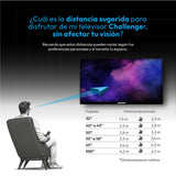 Televisor Smart Challenger Google Tv Negro 122.6x71.2cm de 55" Pulgadas 4K con Wifi Integrado y con Bluetooth