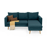 Sofá Barbados Azul Duster y Matiz Natural 190x85cm de Tres Puestos sin Apoya Brazos