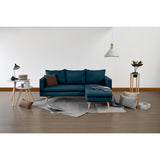 Sofá Barbados Azul Duster y Matiz Natural 190x85cm de Tres Puestos sin Apoya Brazos