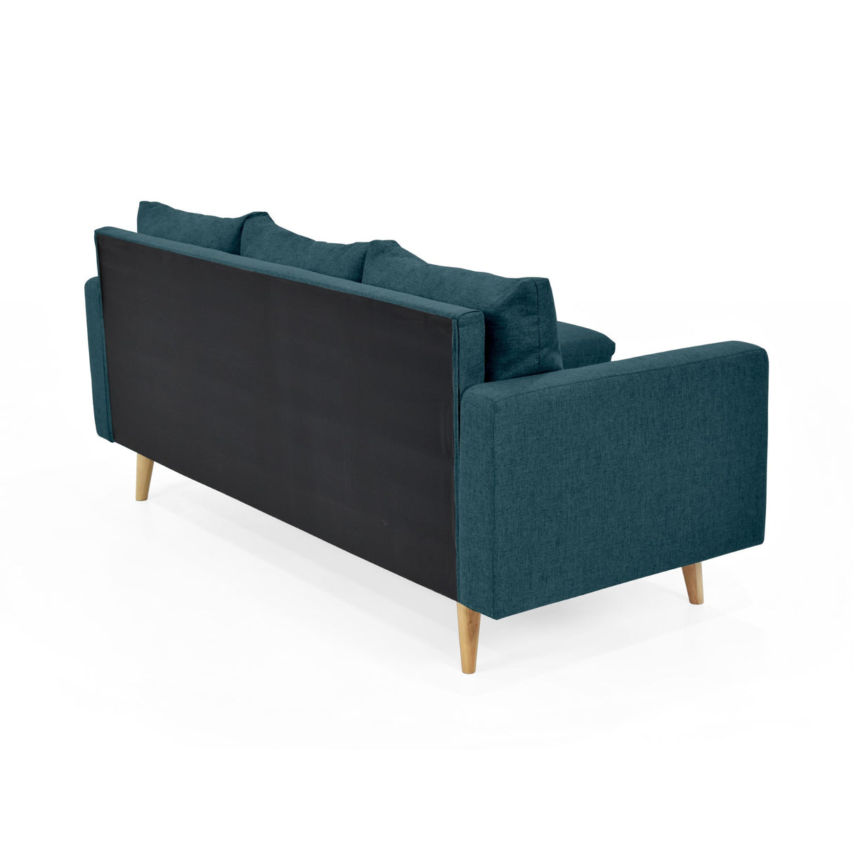 Sofá Barbados Azul Duster y Matiz Natural 190x85cm de Tres Puestos sin Apoya Brazos