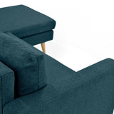 Sofá Barbados Azul Duster y Matiz Natural 190x85cm de Tres Puestos sin Apoya Brazos