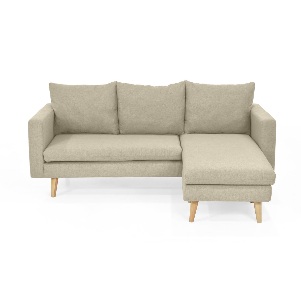 Sofá Barbados Beige Duster y Matiz Natural 190x85cm de Tres Puestos sin Apoya Brazos