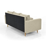 Sofá Barbados Beige Duster y Matiz Natural 190x85cm de Tres Puestos sin Apoya Brazos