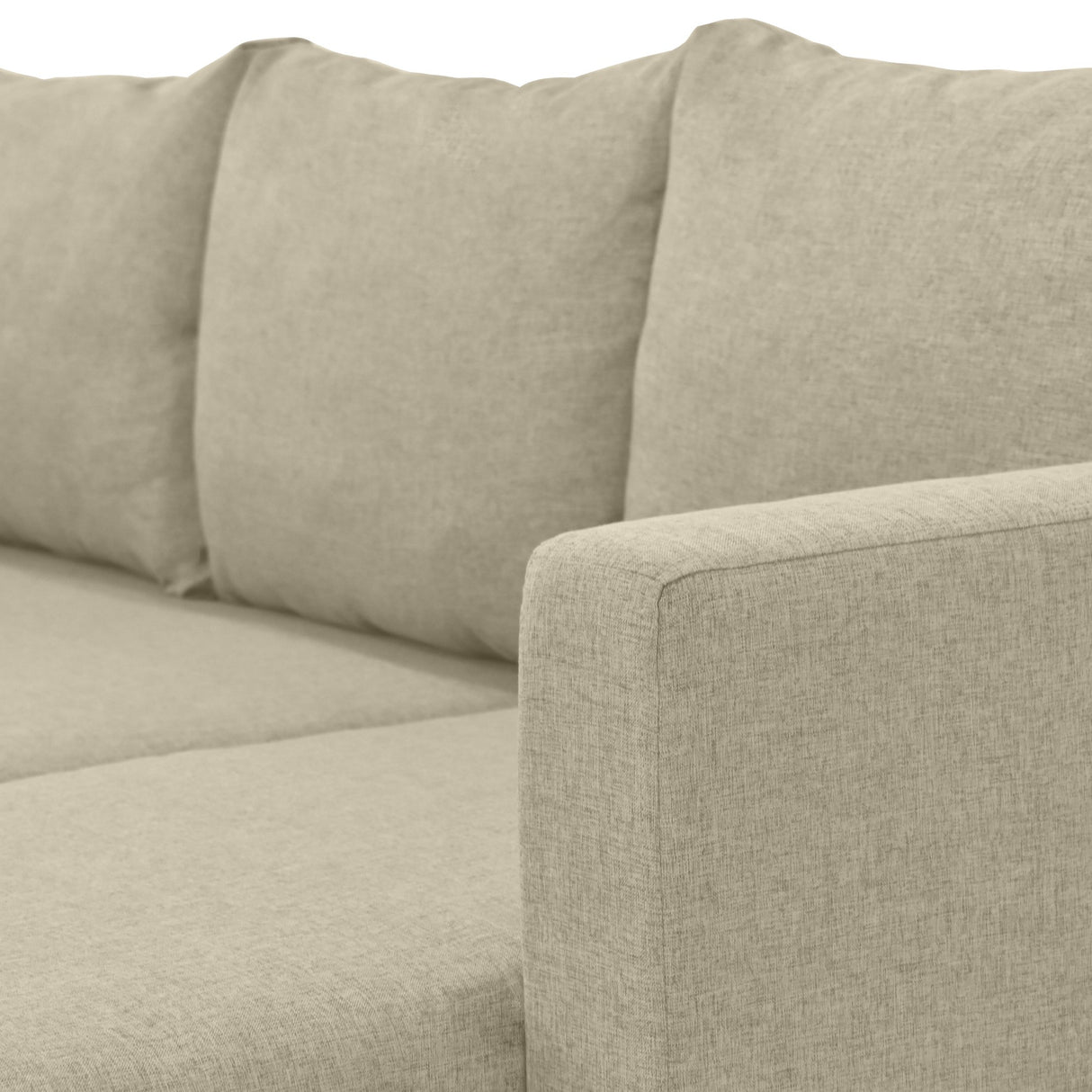Sofá Barbados Beige Duster y Matiz Natural 190x85cm de Tres Puestos sin Apoya Brazos
