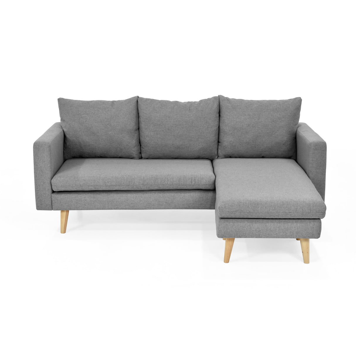 Sofá Barbados Gris Duster y Matiz Natural 190x85cm de Tres Puestos sin Apoya Brazos