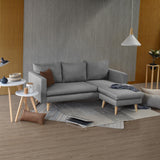 Sofá Barbados Gris Duster y Matiz Natural 190x85cm de Tres Puestos sin Apoya Brazos