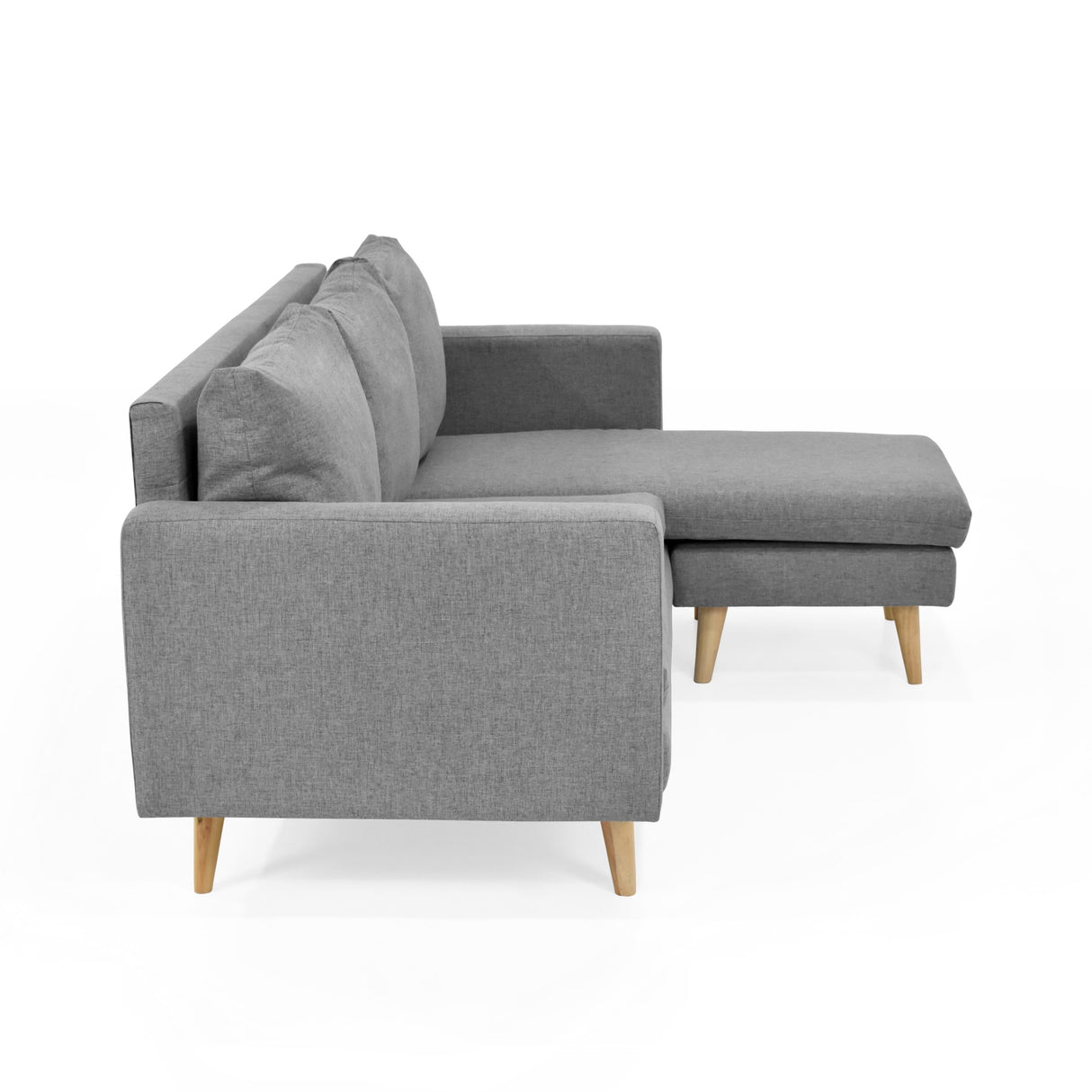Sofá Barbados Gris Duster y Matiz Natural 190x85cm de Tres Puestos sin Apoya Brazos