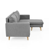 Sofá Barbados Gris Duster y Matiz Natural 190x85cm de Tres Puestos sin Apoya Brazos