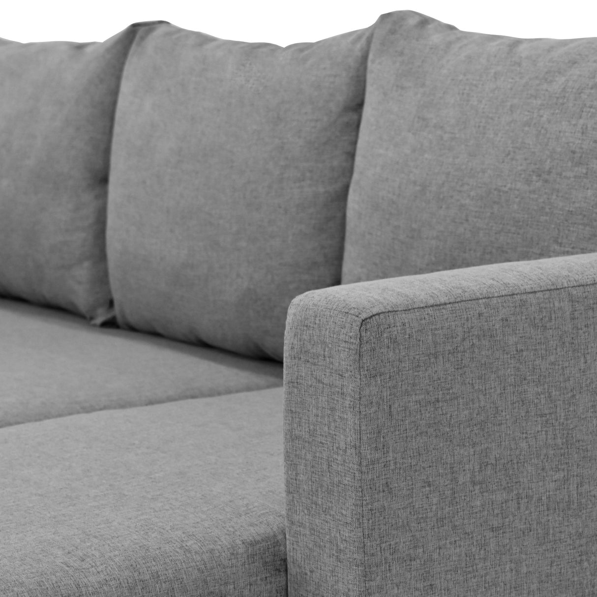 Sofá Barbados Gris Duster y Matiz Natural 190x85cm de Tres Puestos sin Apoya Brazos